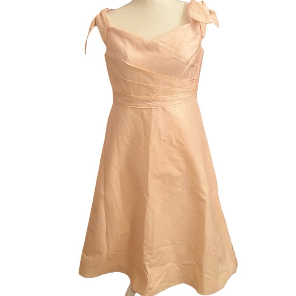 NWOT J.CREW Blush Pink Faille Soft Blossom Bow Knot Strap Midi Dress G3469 10